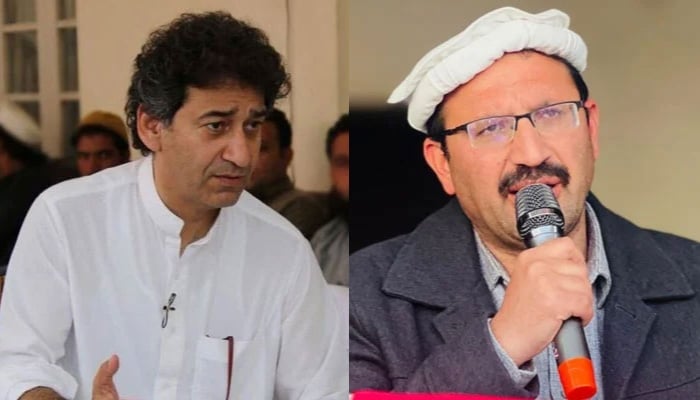 This combo of images shows, PTI leaders MNA Atif Khan (left) and Junaid Akbar (right). — Facebook@matifkhanpti/@Junaid Akbar Khan/File