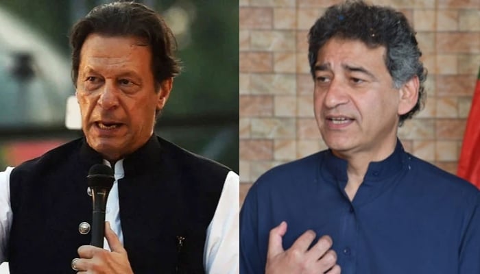 This combo of images shows PTI founder Imran Khan (left) and PTI leader MNA Atif Khan (right). — AFP/Facbook@matifkhanpti/File