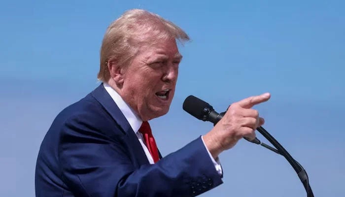 Donald Trump attends a press conference at Trump National Golf Club, in Rancho Palos Verdes, US on September 13, 2024. — Reuters