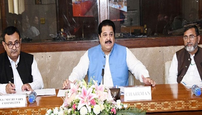 Chairman Standing Committee on Inter Provincial Coordination (IPC) Sana Ullah Khan Mastikhel chairing the committee meeting at the Parliament House. — na.gov.pk/file