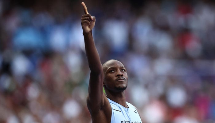 Sprinter Letsile Tebogo celebrating after winning Botswanas first-ever Olympic gold at the Paris Games. — AFP/File