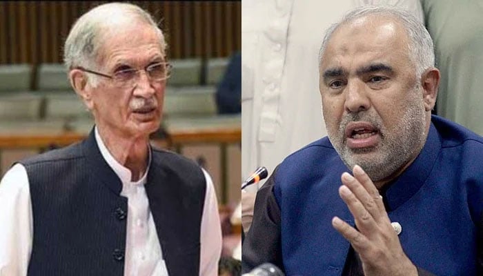 This combo of images shows PTI leader and former NA speaker Asad Qaiser (right) and former KP CM Pervez Khattak (left). — State Media/File