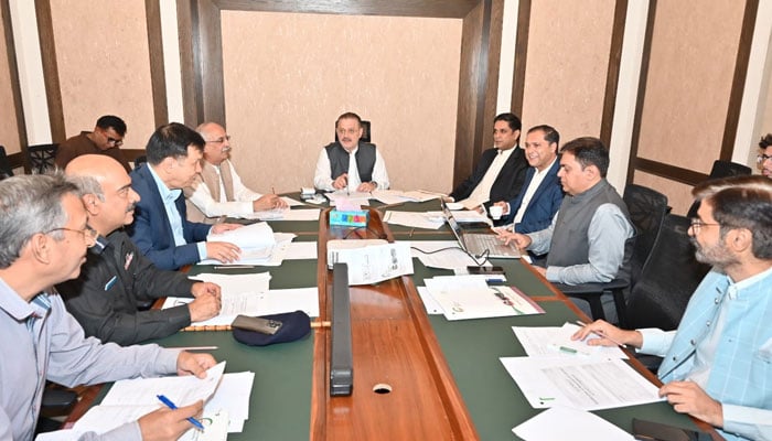 Senior Minister Sharjeel Inam Memon chairs the 13th meeting of the Sindh Mass Transit Authority Board on November 22, 2024. — Facebook@SharjeelInamMemon63