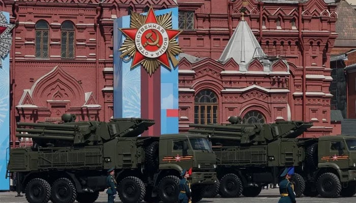 Pantsir-S surface-to-air missile and anti-aircraft artillery systems move through Red Square in Moscow, Russia. — AFP/file