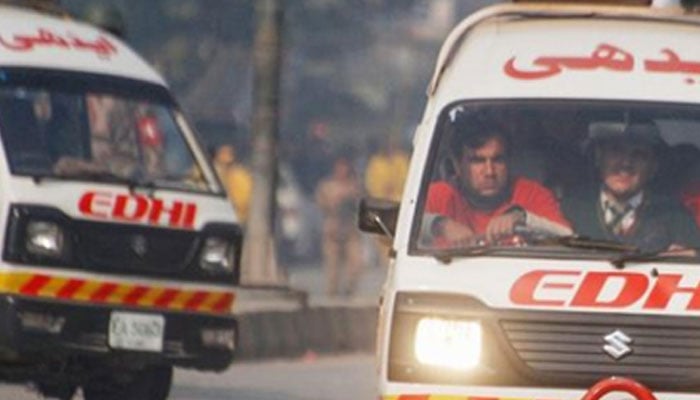 Ambulances leave with people inside in this undated image. — Reuters/File