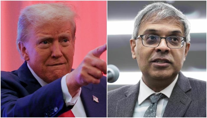 A combination of images US President-elect Donald Trump (left) and Jay Bhattacharya. — Reuters/X/@AFpost/File