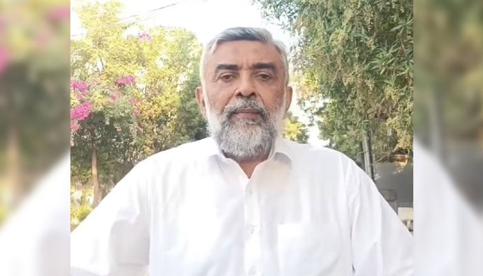 Pasban Democratic Party Chairman Altaf Shakoor speaks in a video message on November 11, 2024. — Screengrab via Facebook@altafshakoorofficial/