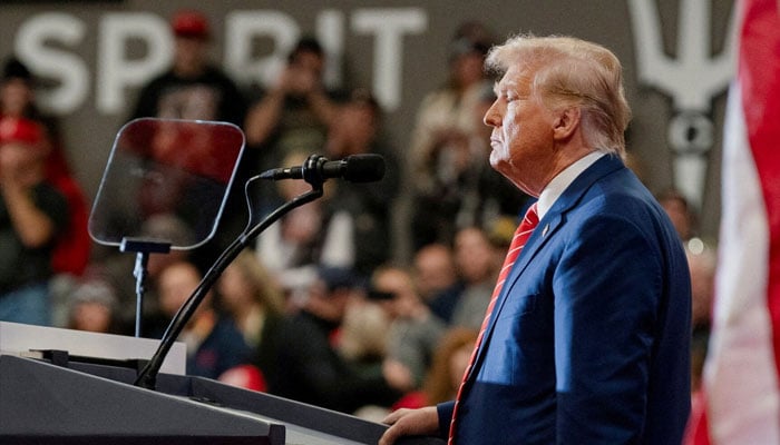 US President-elect and Republican presidential candidate Donald Trump campaigns, in Clinton, Iowa, US, January 6, 2024. — Reuters