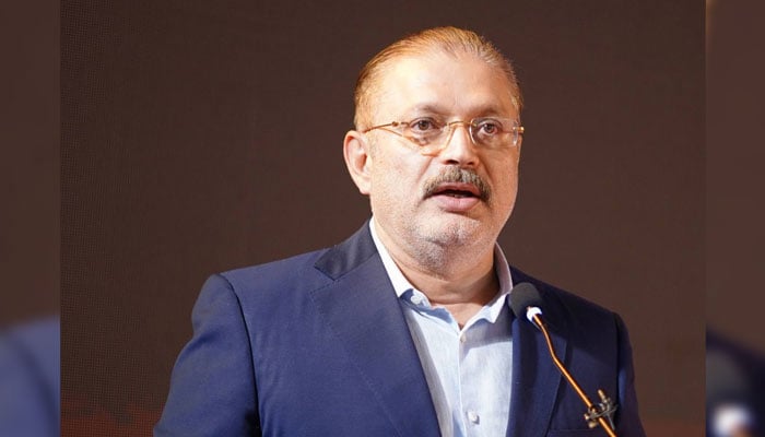 Sindh Senior Minister for Information, Excise & Taxation Sharjeel Inam Memon speaking at a ceremony on June 30, 2024. — Facebook@SharjeelInamMemon