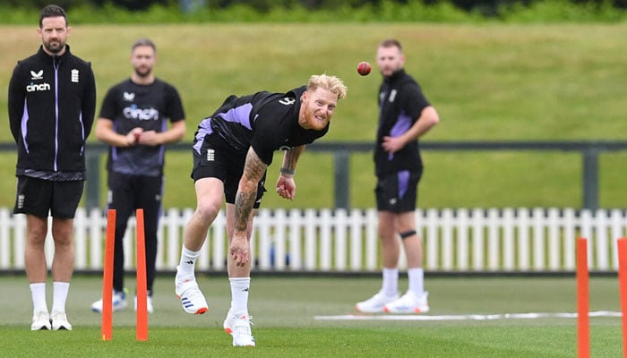 England captain Ben Stokes bowls during training for the first Test at Hagley Oval in Christchurch. — AFP/File