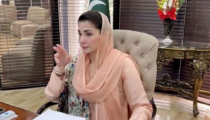 Punjab Chief Minister Maryam Nawaz Sharif addresses the meeting on February 27, 2024. — NNI