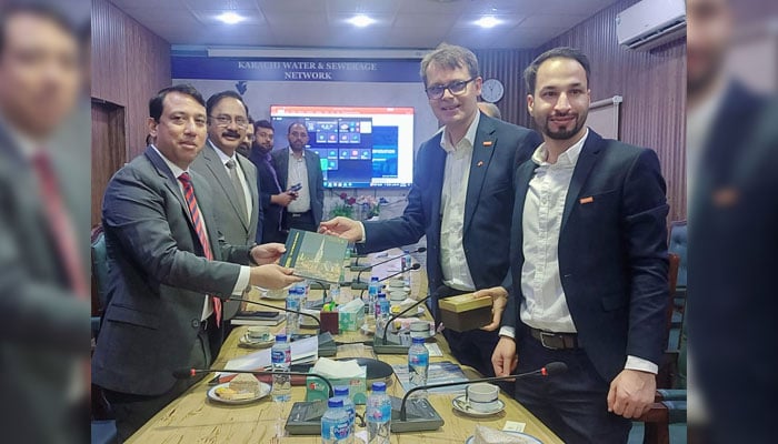 A high-level delegation from Austria visits the Karachi Water & Sewerage Corporation (KWSC) headquarters at Karsaz on November 27, 2024. — Facebook@KWSCOFFICIAL