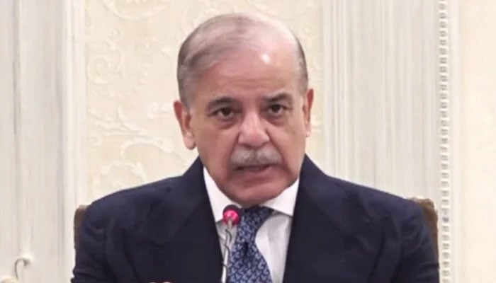 Prime Minister Shehbaz Sharif addresses federal cabinet meeting after Pakistan Tehreek-e-Insaf (PTI) calls off protest in Islamabad on Wednesday, November 27, 2024. — YouTube screengrab/Geo News Live