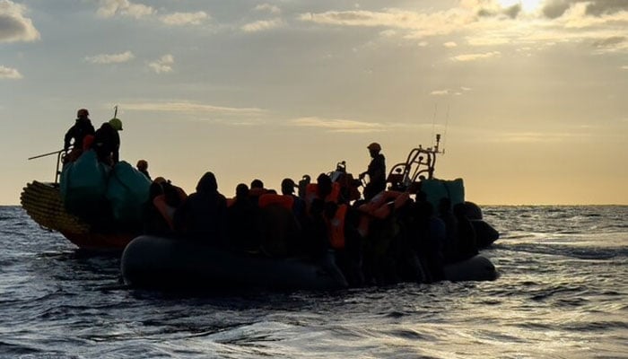 Rescue ship Ocean Viking rescue the underage migrants from the Mediterranean off the Libyan. —X@SOSMedSuisse