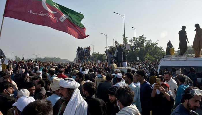 PTI supporters attend a rally in Islamabad on November 26, 2024. — Reuters