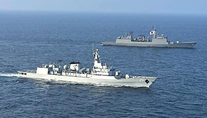 Pakistan Navy Ship PNS ZULFIQUAR conducts a Passage Exercise (PASSEX) with the Republic of Korea Navy Ship WANG GEON in the North Arabian Sea on November 27, 2024. — INP