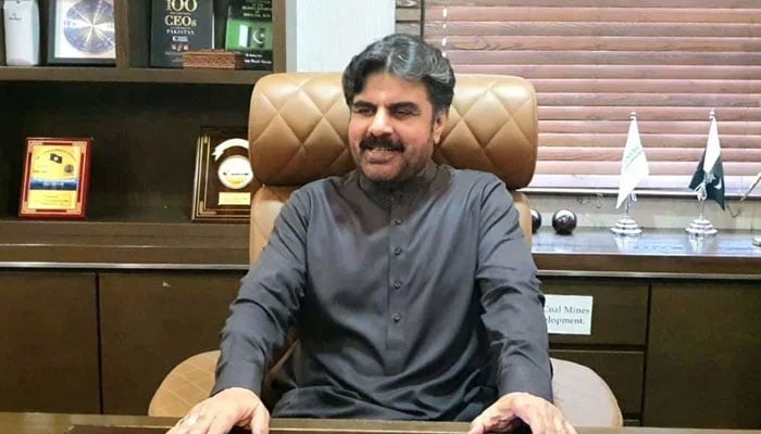 Sindh Energy Minister Syed Nasir Hussain Shah gestures during a meeting on March 19, 2024. — Facebook@SyedNasirHussainShah