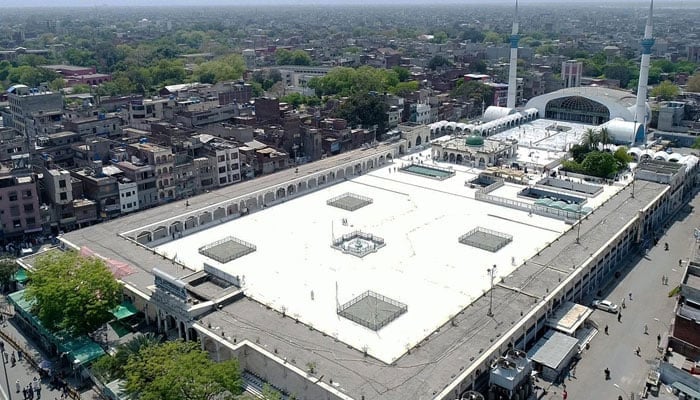 An aerial view of the shrine of Hazrat Data Ganj Bakhsh shrine in Lahore. — auqaf.punjab.gov.pk/File