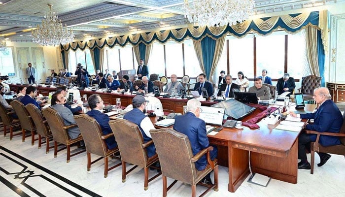 PM Shehbaz Sharif chairs a federal cabinet meeting in Islamabad on October 10, 2024. — APP