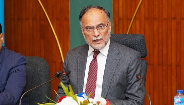 Minister for Planning, Development and Special Initiatives Professor Ahsan Iqbal chairs a meeting in this image released on November 29, 2024. — Facebook@PlanComPakistan