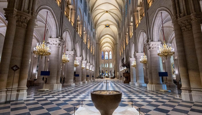 An image from inside the restored Notre Dame cathedral. — AFP/File