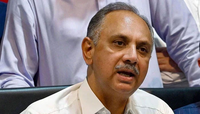 The opposition leader in the National Assembly, Omar Ayub Khan addresses the media during a press conference in Islamabad on July 15, 2024. — AFP