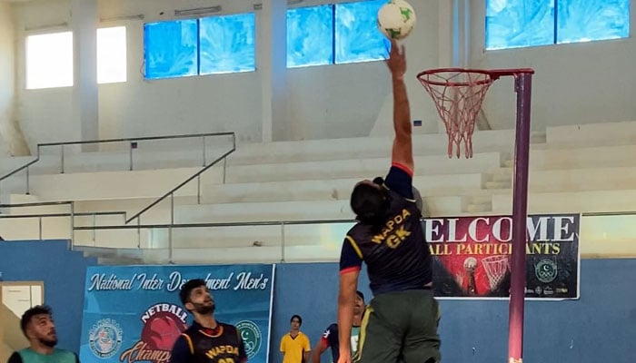 WAPDA netball players in action. — Facebook@Pakistannetball/File