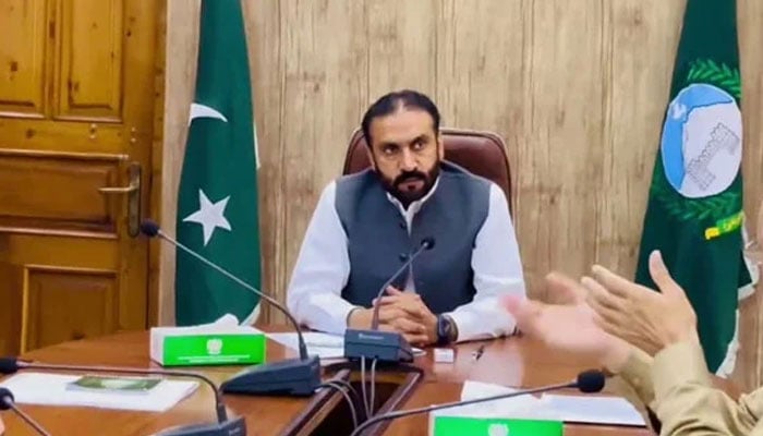 KP Minister for Law, Parliamentary Affairs and Human Rights, Aftab Alam Afridi chairs a meeting on March 15, 2024. — Facebook@LawParliamentaryAffairsandHumanRightsDepartmentKP