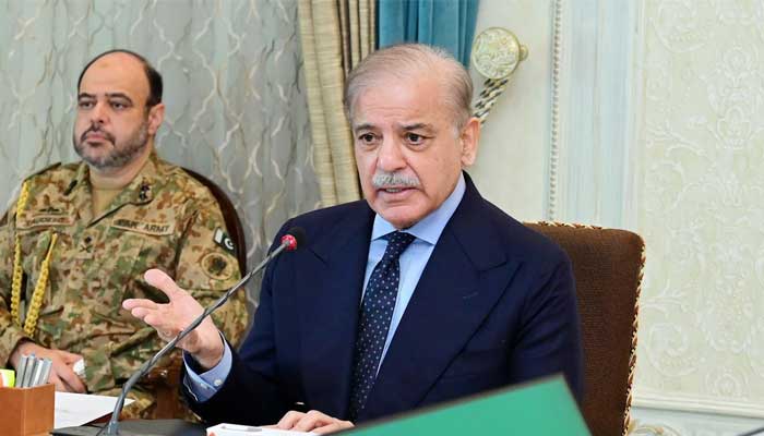 PM Shehbaz Sharif chairs a meeting regarding law and order in Islamabad on November 29, 2024. — PID