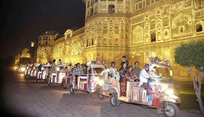 Representational image of a tour of the historic Shahi Qila being conducted by Wall City Lahore on October 16, 2024. — APP