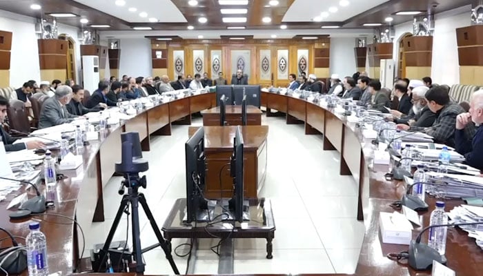 KP Chief Minister Ali Amin Gandapur chairs the 18th meeting of the cabinet on December 2, 2024. — Screengrab via Facebook@AliAminKhanGandapurPti