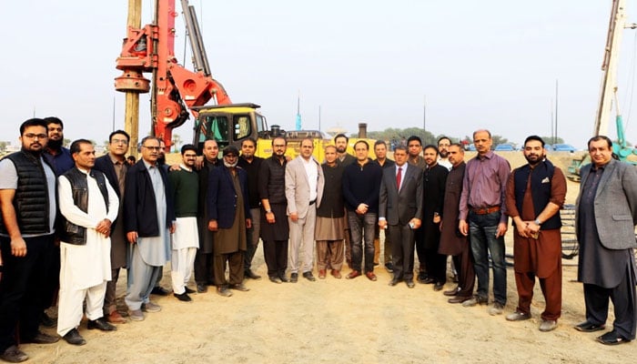 CBD Punjab officials pose for a photo at the groundbreaking ceremony of the first mixed-use commercial high-rise tower, the CBD High Q Tower image released on December 1, 2024. — Facebook@CBDPunjab