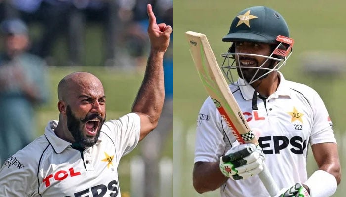 Pakistan spinner Sajid Khan (left) and batter Babar Azam. — AFP/File