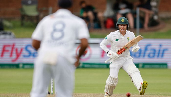 South Africa´s Kyle Verreynne watches the ball after playing a shot during the first day of the second international Test cricket match between South Africa and Sri Lanka at St Georges Park in Gqeberha on December 5, 2024. — AFP