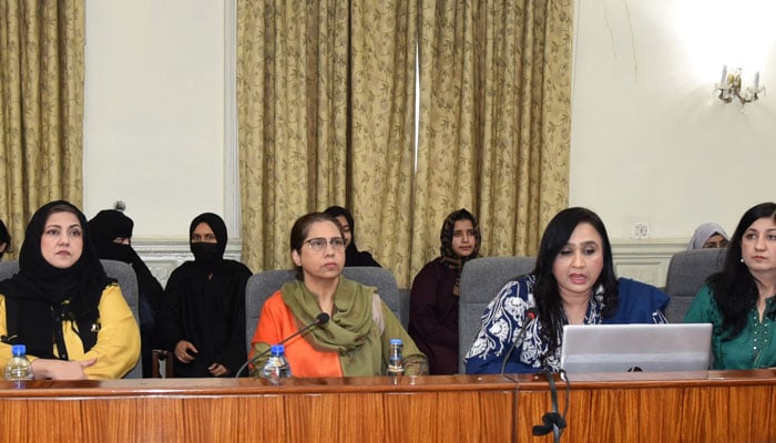 Prof. Dr Bushra Mirza, Vice Chancellor of Fatima Jinnah Women University (2nd left) attends the second annual global conference titled ‘Breaking the Silence: Addressing Suicide Risk and Prevention in Vulnerable Groups’ at FJWU on December 5, 2024. — Facebook@Fjwu_Official