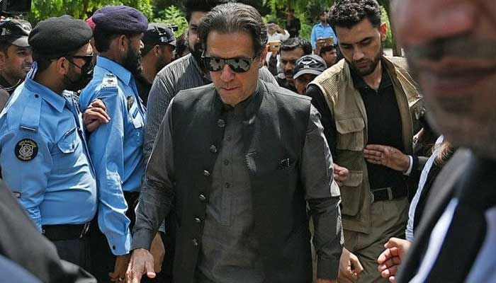 Pakistan Tehreek-e-Insaf (PTI) founder Imran Khan appears before a court in Islamabad in this undated image. — AFP/File