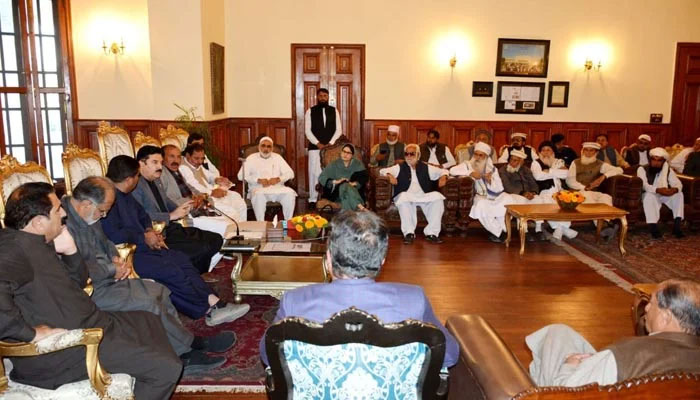 All Parties Conference being conducted under KP Governor Faisal Karim Kundis chairmanship on Thursday, December 5, 2024 at KP House. — X/@PPPKP_Official