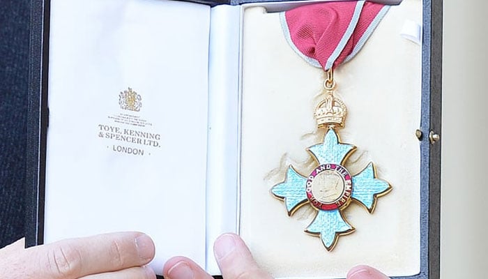 A medal denoting a Commander of the Order of the British Empire (CBE). — AFP/File