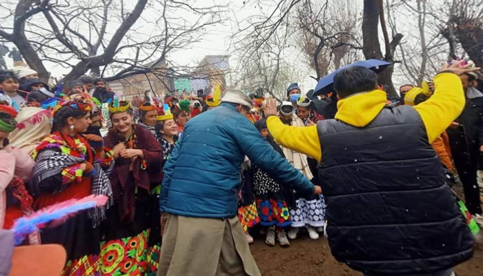 This representational image shows people enjoying and dancing during the Kalash Winter Festival of 2023 on December 17, 2023. — Facebook@Kalash Explorer