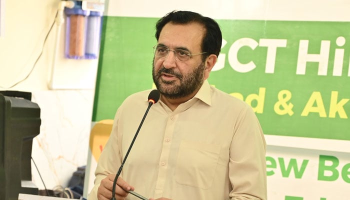 CEO of the non-profit organisation Green Crescent Trust (GCT) Zahid Saeed speaks at an event on September 15, 2024. — Facebook@GreenCrescentTrustGCT