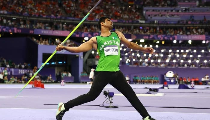 Arshad Nadeem of Pakistan in action at Paris Olympics in France on August 8, 2024. — Reuters