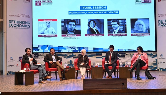 Participant speaks at the 4th Annual International Conference on “Rethinking Economics” hosted by IBA on December 11, 2024. — Facebook@ibakhiofficial