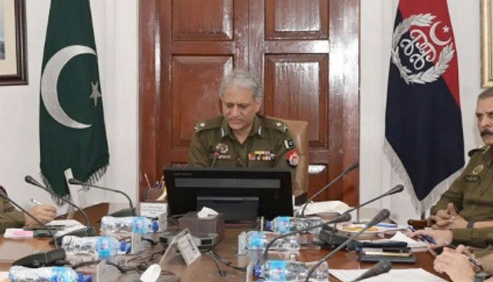 Punjab Inspector General of Police (IGP), Dr Usman Anwar chairs a meeting at the Central Police Office on October 11, 2024.— Facebook@PunjabPolicePakistanOfficial