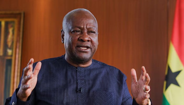 Ghanas President-elect John Dramani Mahama, 66, speaks with Reuters journalists in his office after general elections, in Accra, Ghana, December 13, 2024. — Reuters