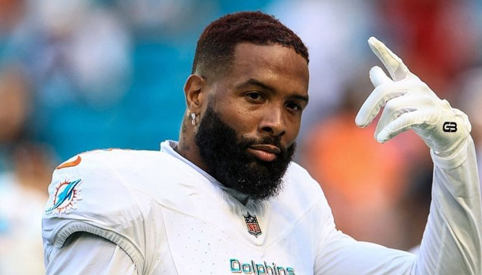 Odell Beckham Jr of the Miami Dolphins warms up prior to the game against the New England Patriots at Hard Rock Stadium on November 24, 2024 in Miami Gardens, Florida. — AFP/File