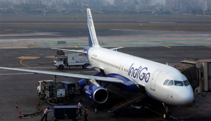 An IndiGo Airlines Airbus A320 aircraft is pictured parked at a gate at Mumbai airport in this undated image. — Reuters/File