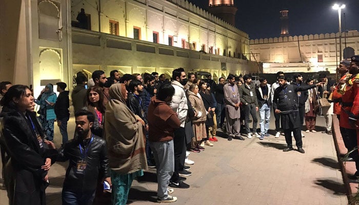 Tourists seen during a tour of the Shahi Qila in Lahore.— Facebook@WCLAuthority/File