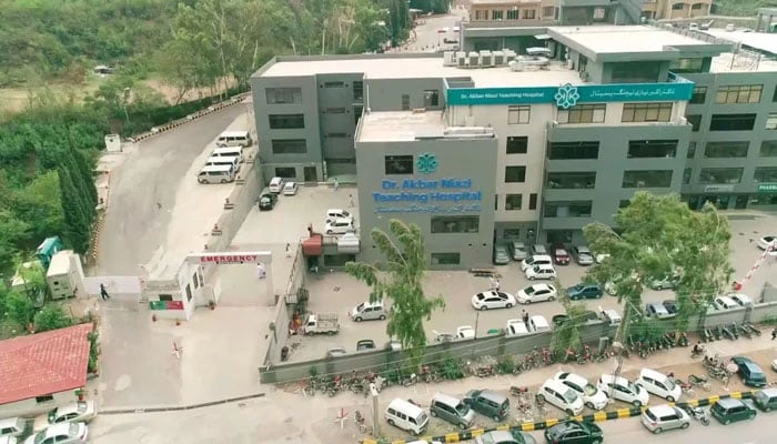 An aerial view of Dr Akbar Niazi Teaching Hospital (ANTH). — Screengrab via Facebook@anth.pk/File