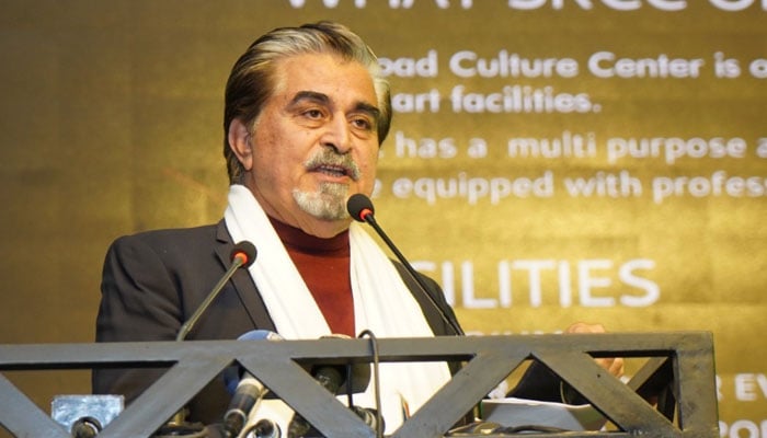 Silk Road Culture Centre (SRCC) Chairman Jamal Shah speaks to the participants of an event on December 12, 2024. — Facebook@silkroadculturecenter