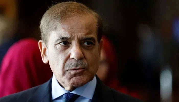 PM Shehbaz Sharif speaks to media persons. — AFP/File